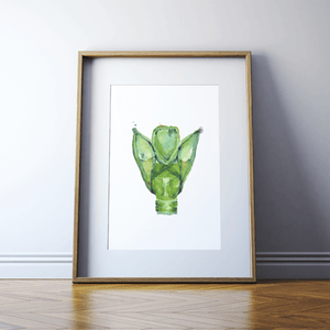 Larynx In Green Print Watercolor