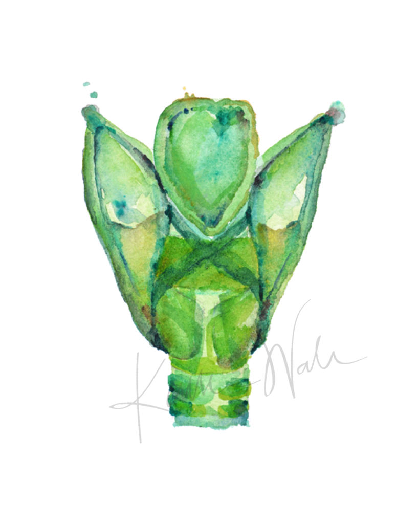 Larynx In Green Print Watercolor