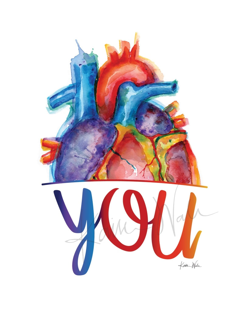 I Heart You | Watercolor Print