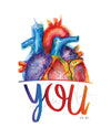 I Heart You | Watercolor Print