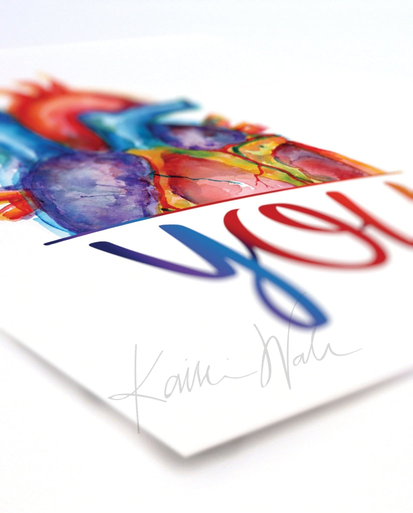 I Heart You | Watercolor Print