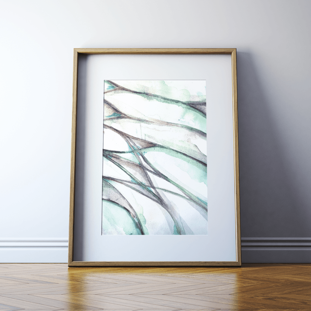 Abstract Lumbar Plexus Print Watercolor