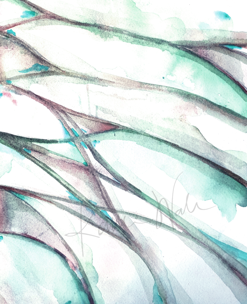 Abstract Lumbar Plexus Print Watercolor