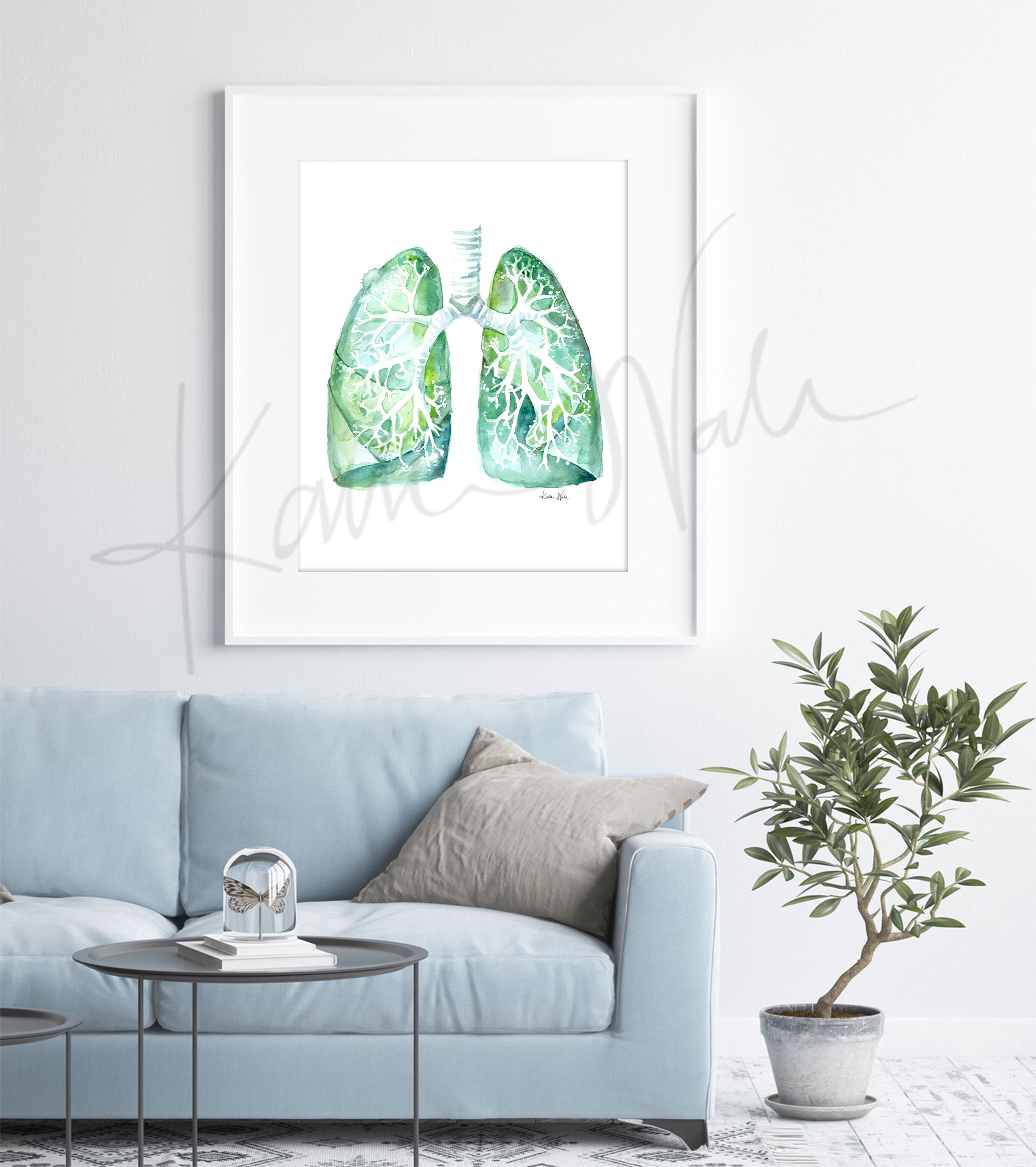 Lung Disease Prevention Watercolor Print