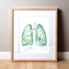Lung Disease Prevention Watercolor Print