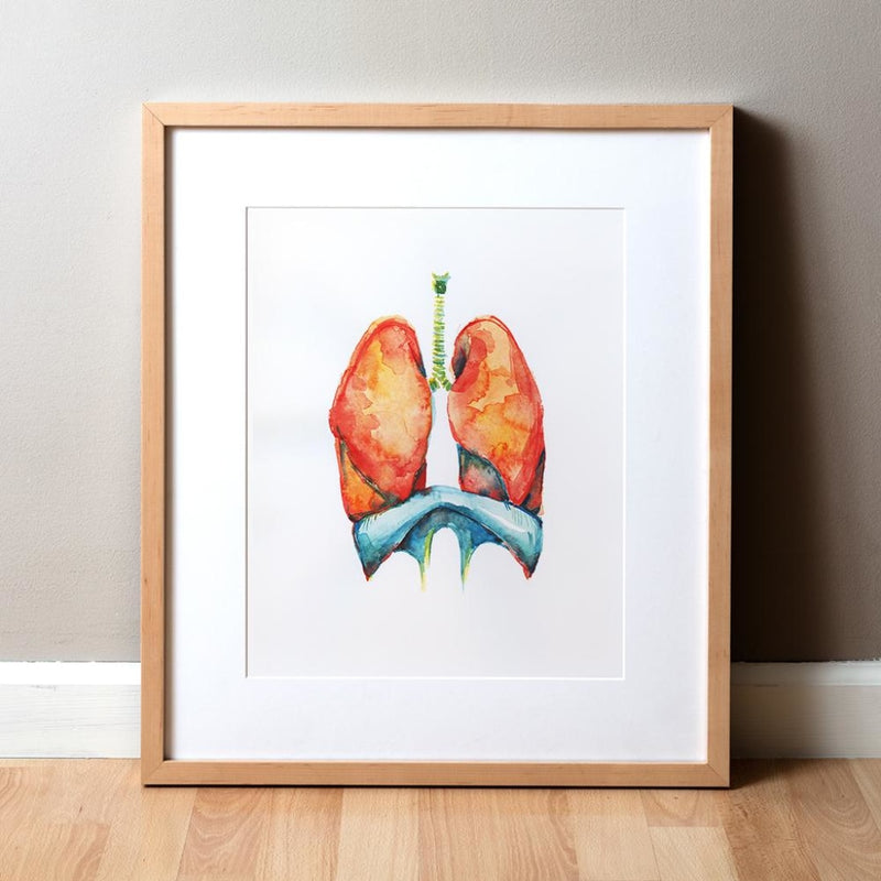 Respiratory System Print Watercolor