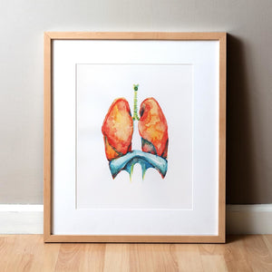 Respiratory System Print Watercolor