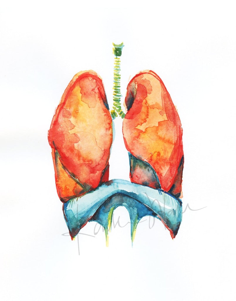 Respiratory System Print Watercolor