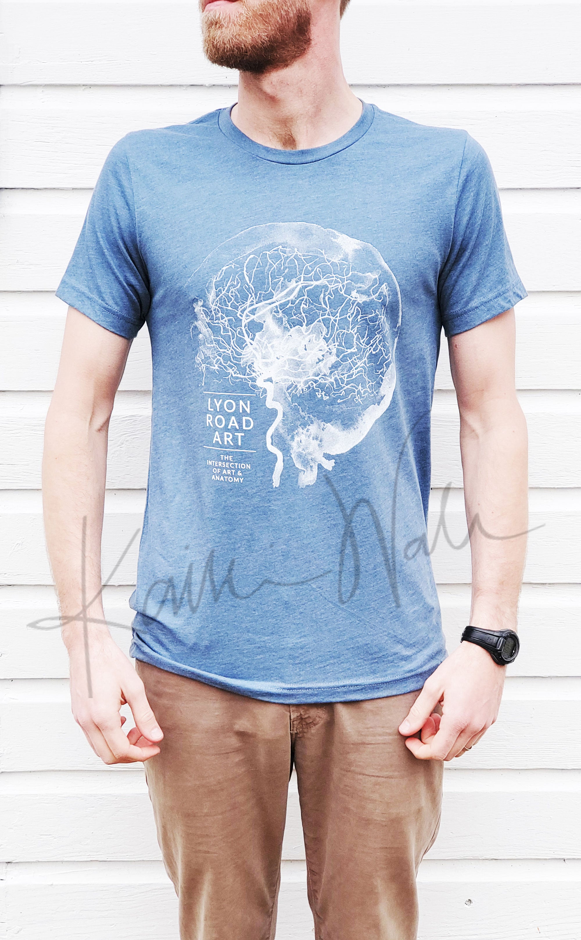 Blue Cerebral Angiography Watercolor T-Shirt