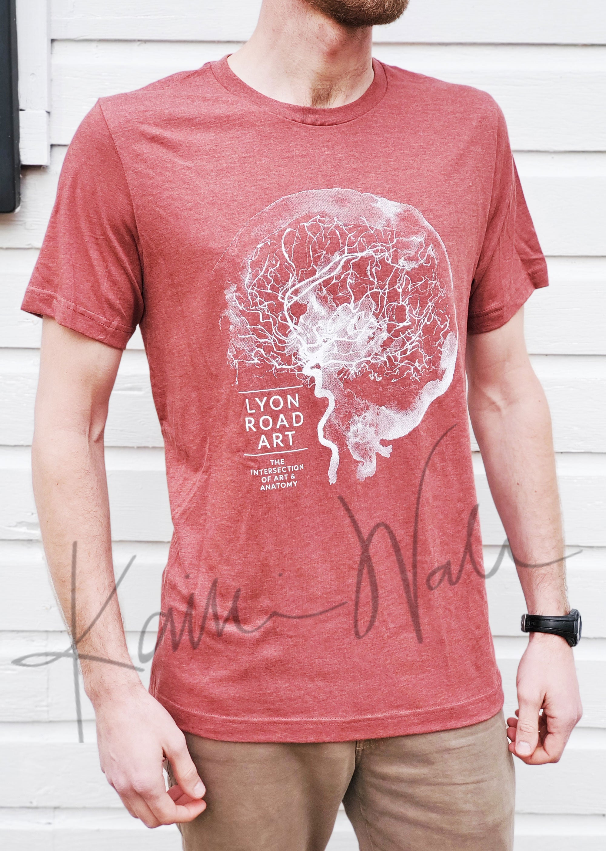 Red Cerebral Angiography Watercolor T-Shirt