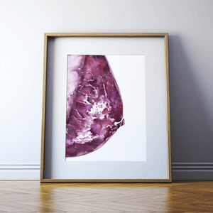 Mammogram In Magenta Print Watercolor