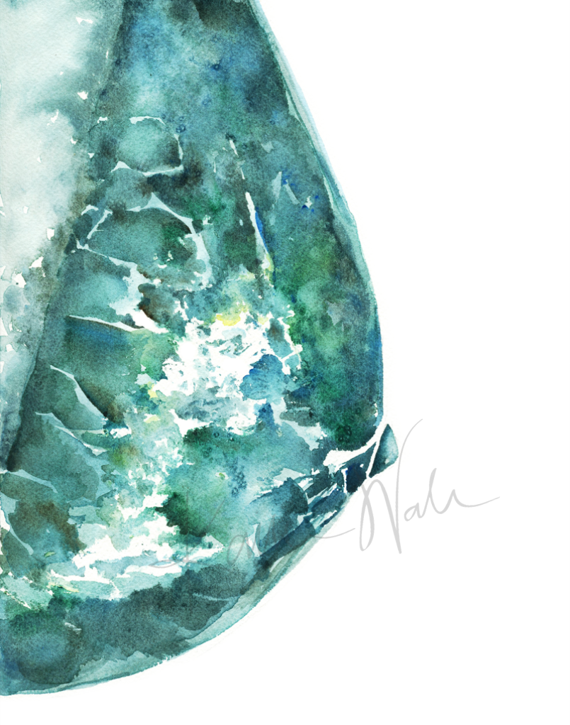 Mammogram In Teal Print Watercolor