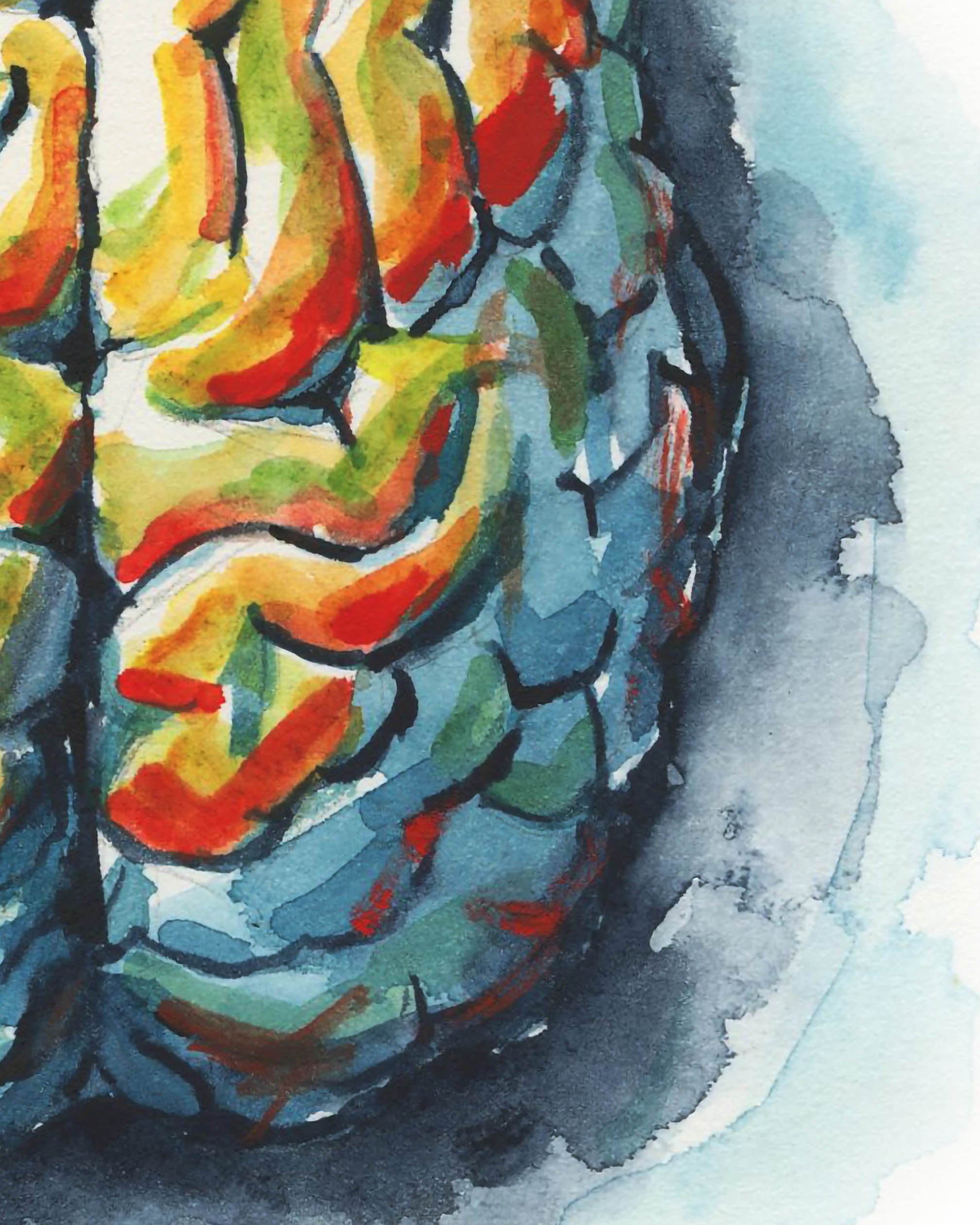 Superior Brain Watercolor Print