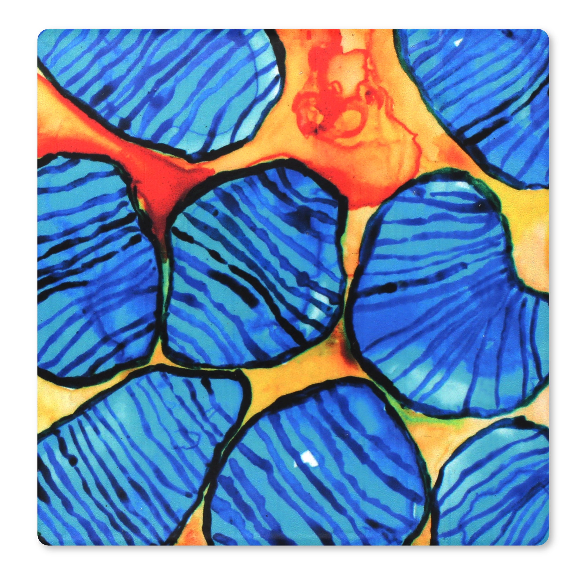 Abstract Mitochondria Ceramic Coaster Set of 2