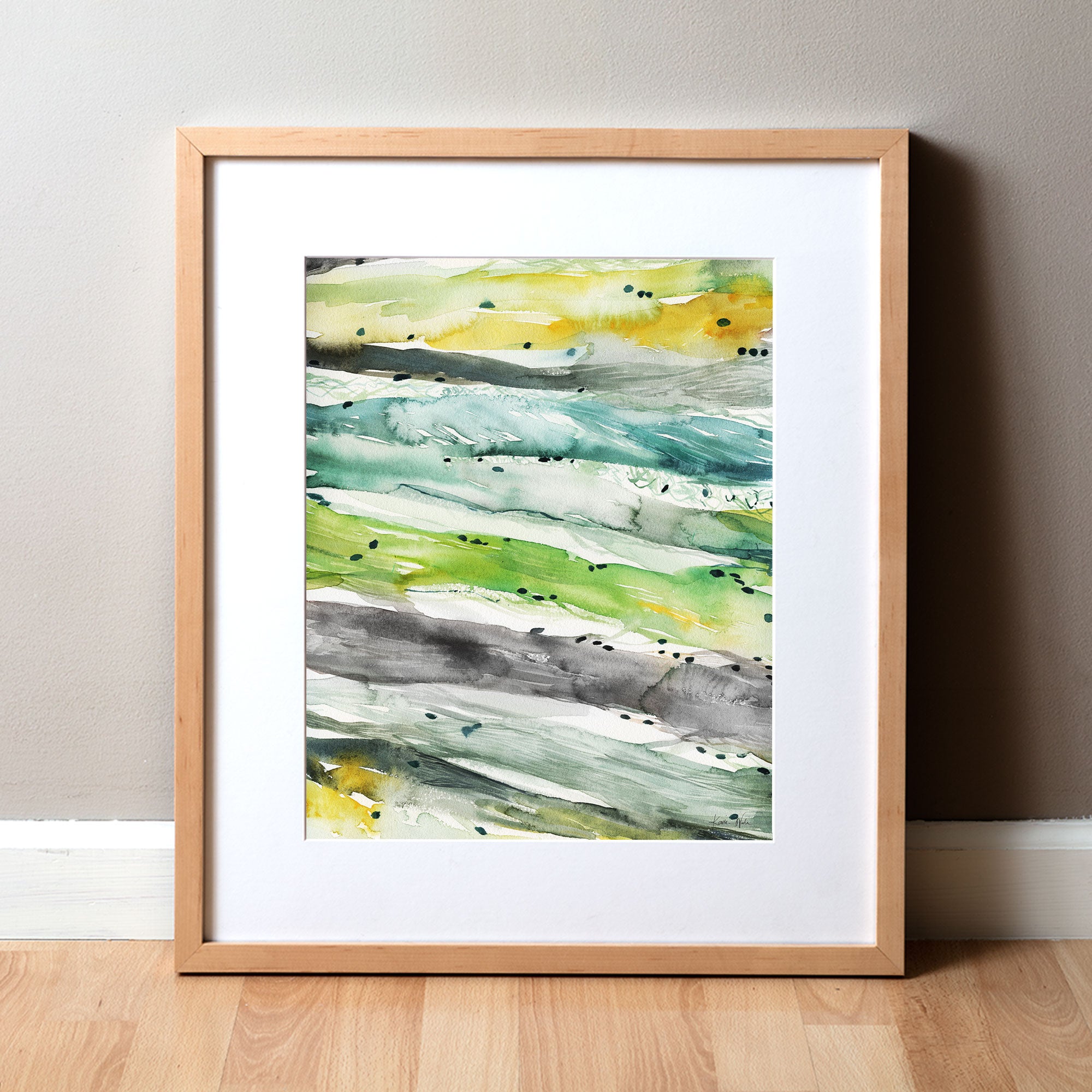 Longitudinal Muscle Fiber Histology Watercolor Print