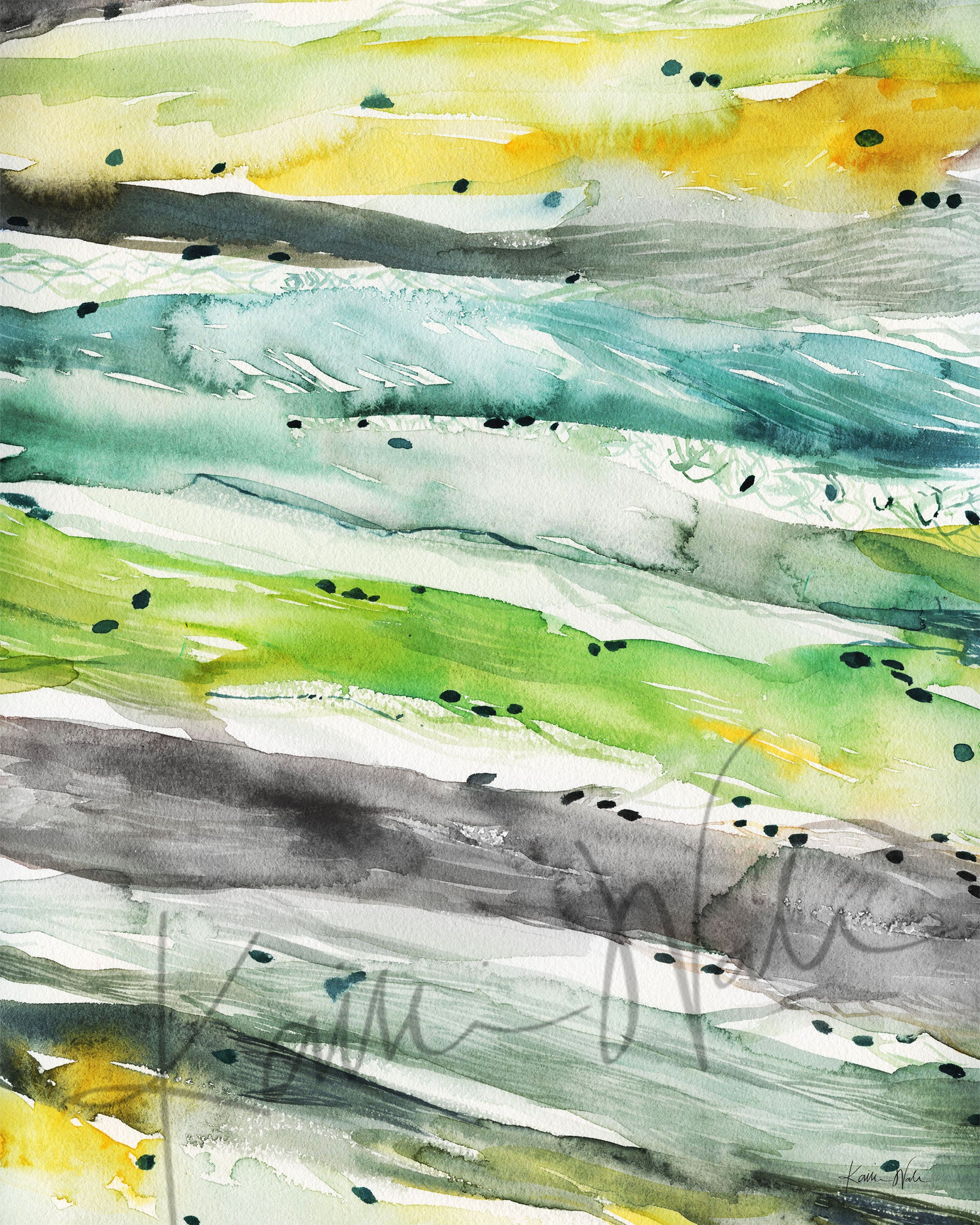 Longitudinal Muscle Fiber Histology Watercolor Print