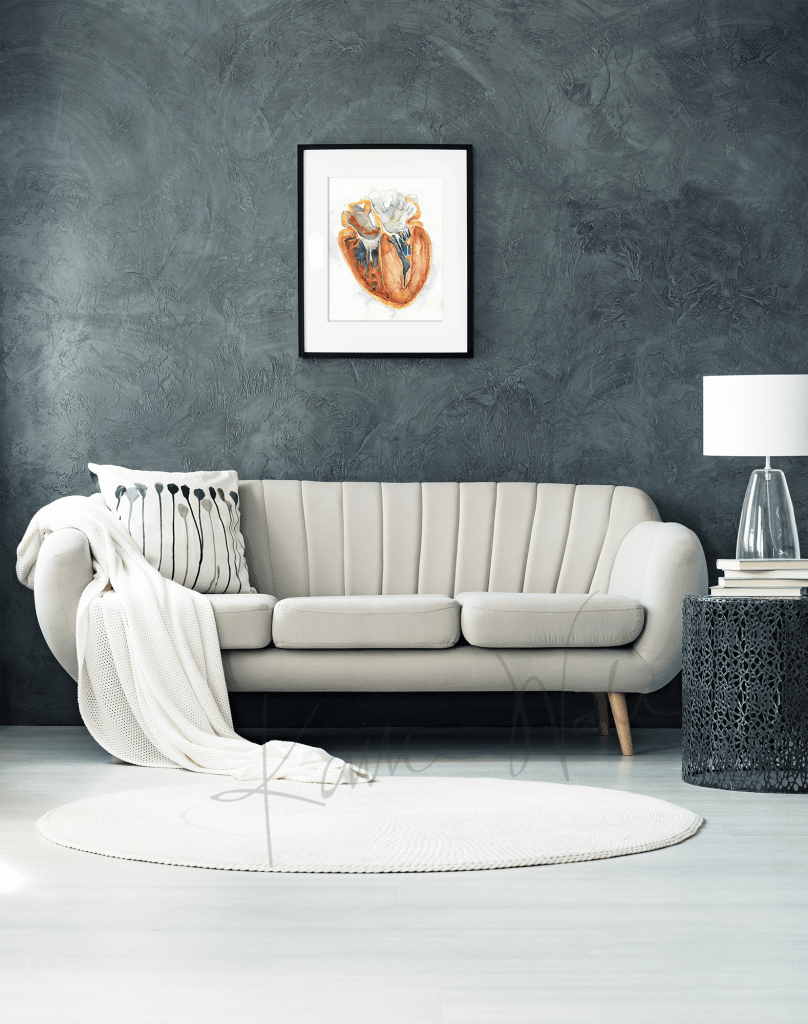 Hypertrophic Cardiomyopathy Heart Watercolor Print