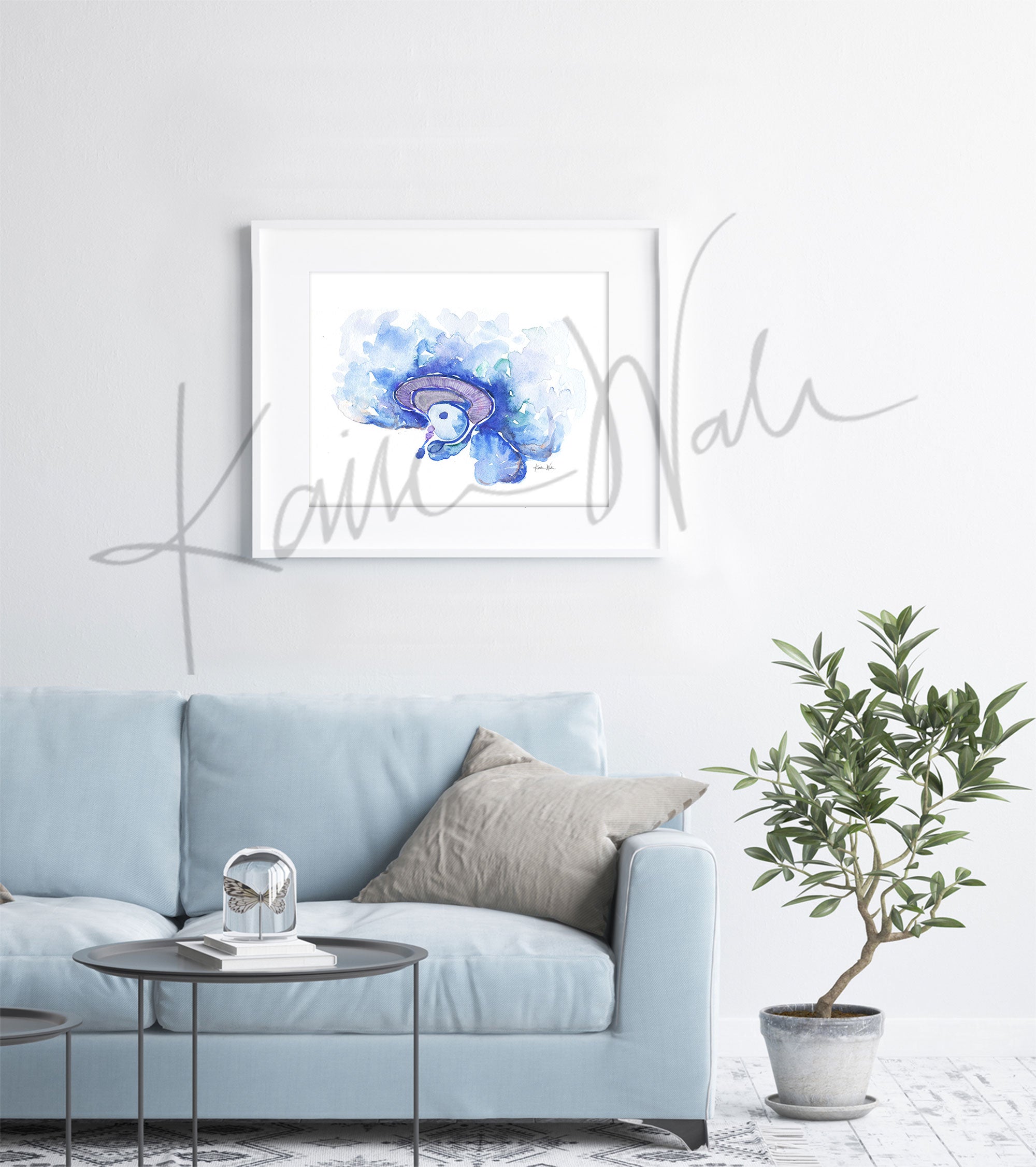 Brain Structures Watercolor Print