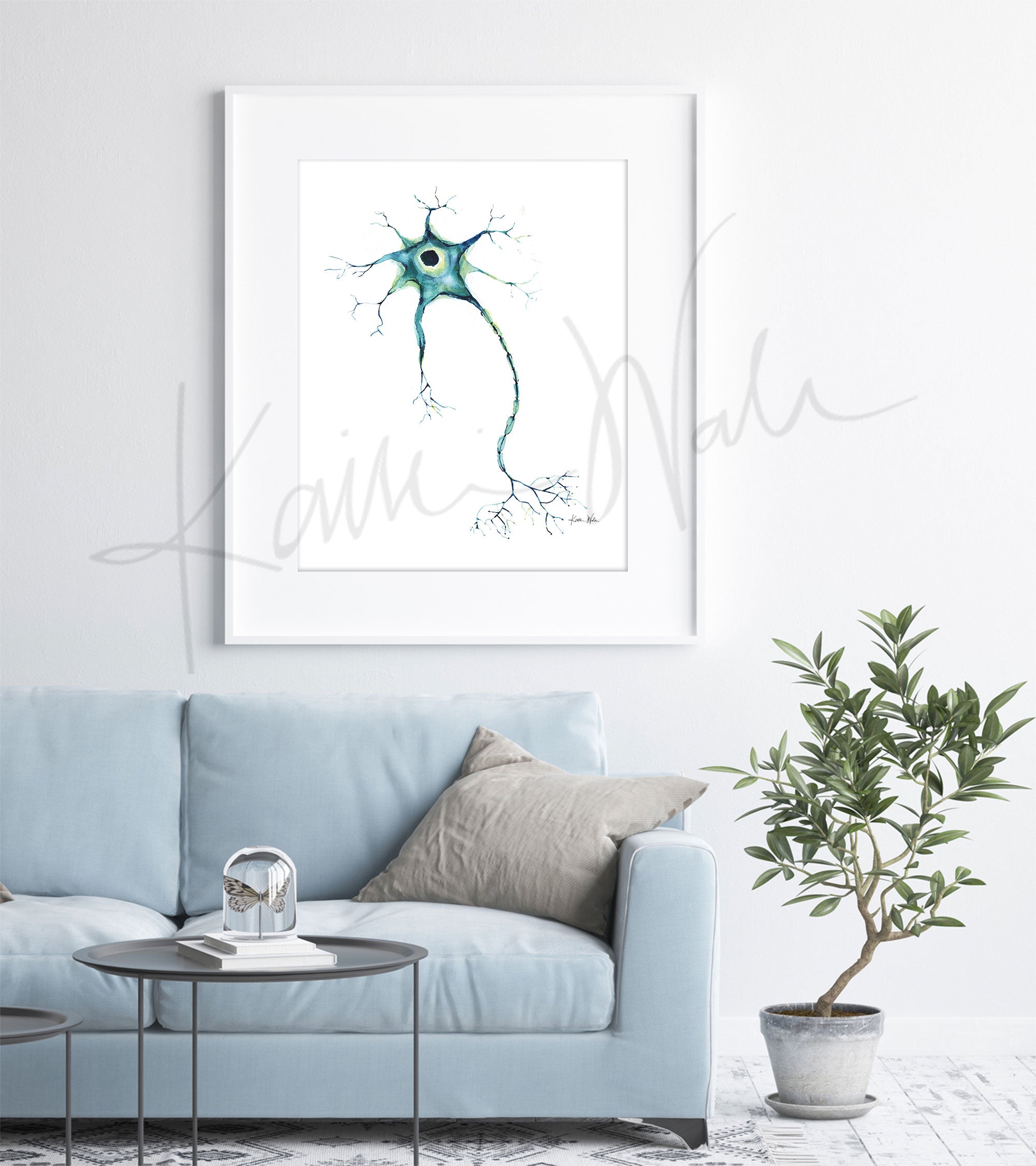 Nerve Cell Watercolor Print