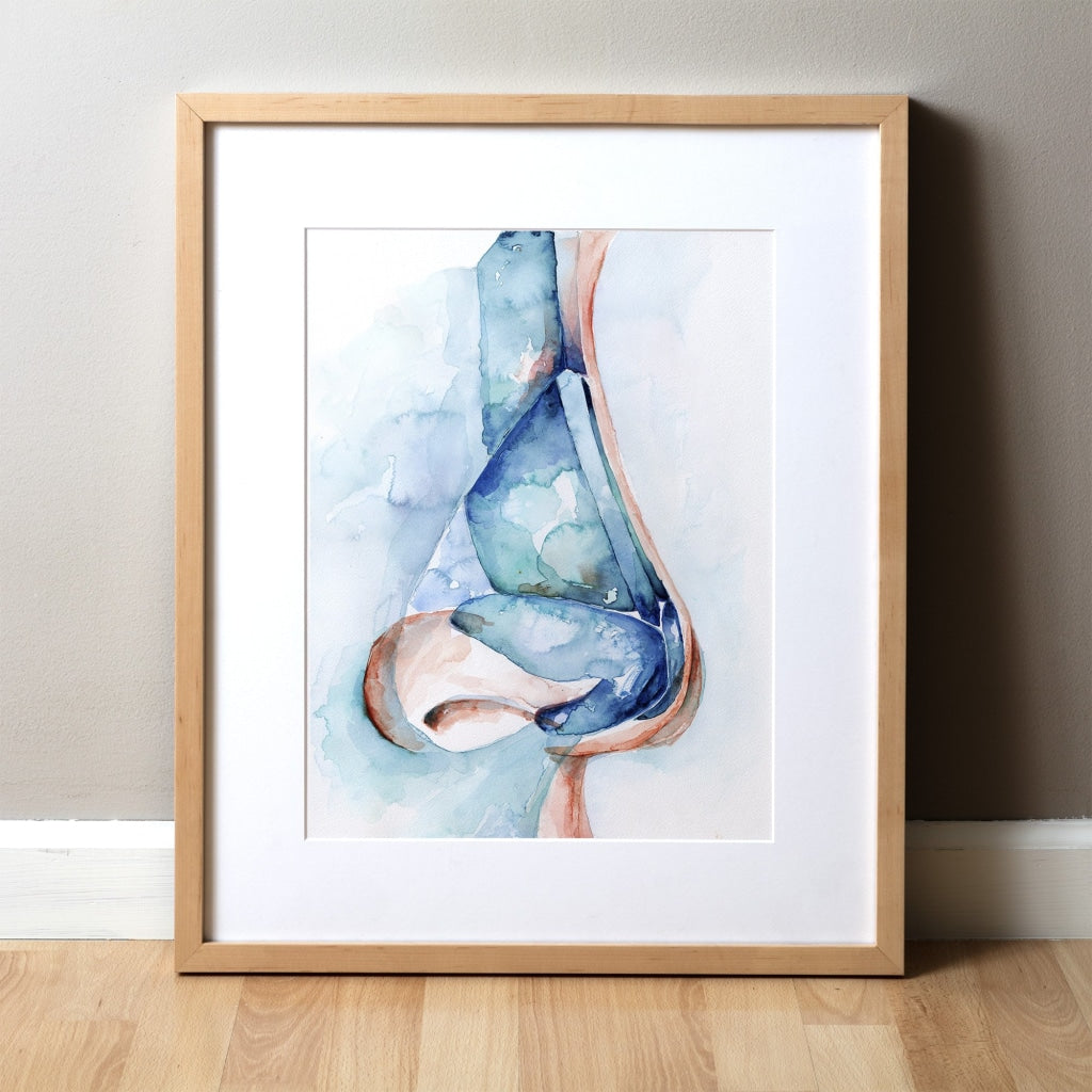 Nose Anatomy Print Watercolor