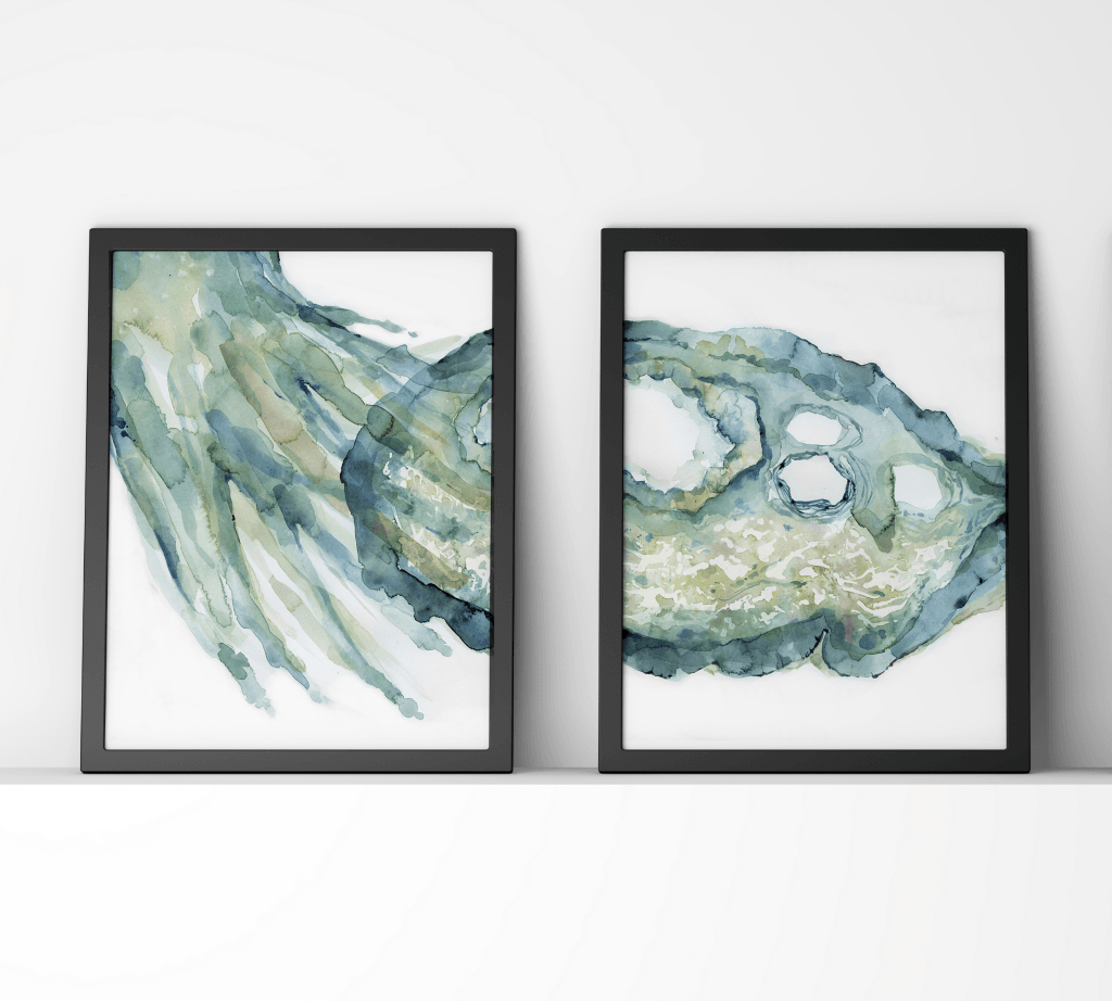 Ovary And Fimbriae Print Set Watercolor