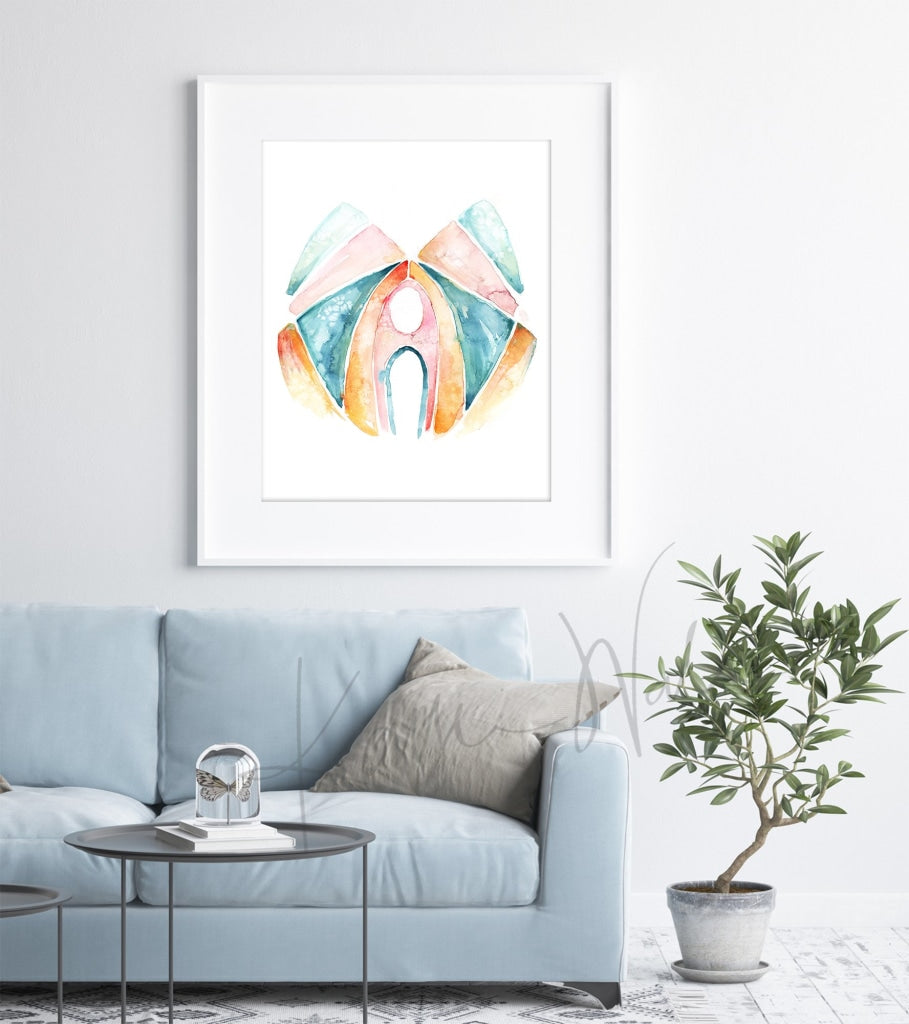 Pelvic Floor Watercolor Print