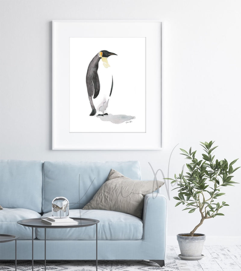 Penguin Watercolor Print