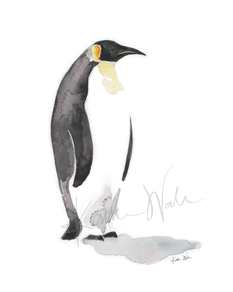 Penguin Watercolor Print