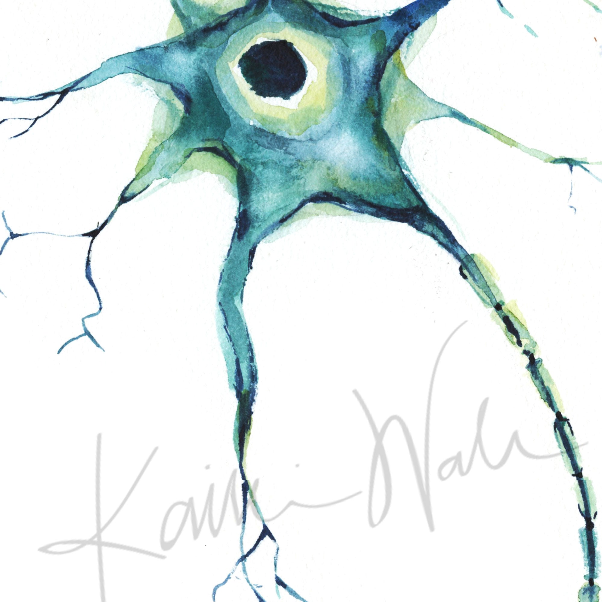 Nerve Cell Watercolor Print