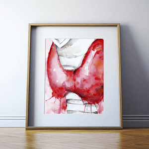 Thyroid In Pink Print Watercolor