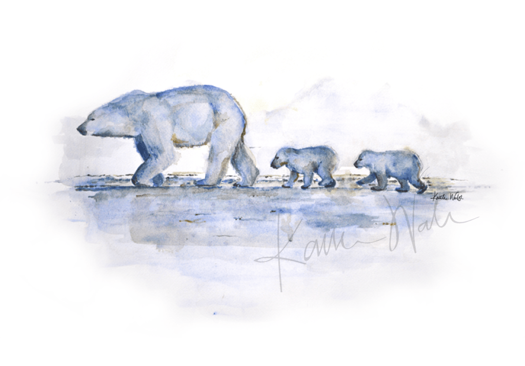 Polar Bears Print Watercolor