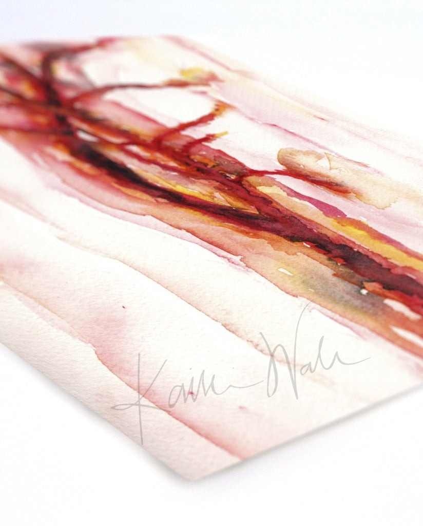 Abstract Carotid Print Watercolor