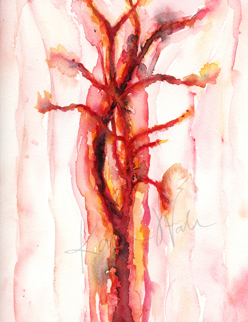 Abstract Carotid Print Watercolor- Cardiovascular print- anatomy art