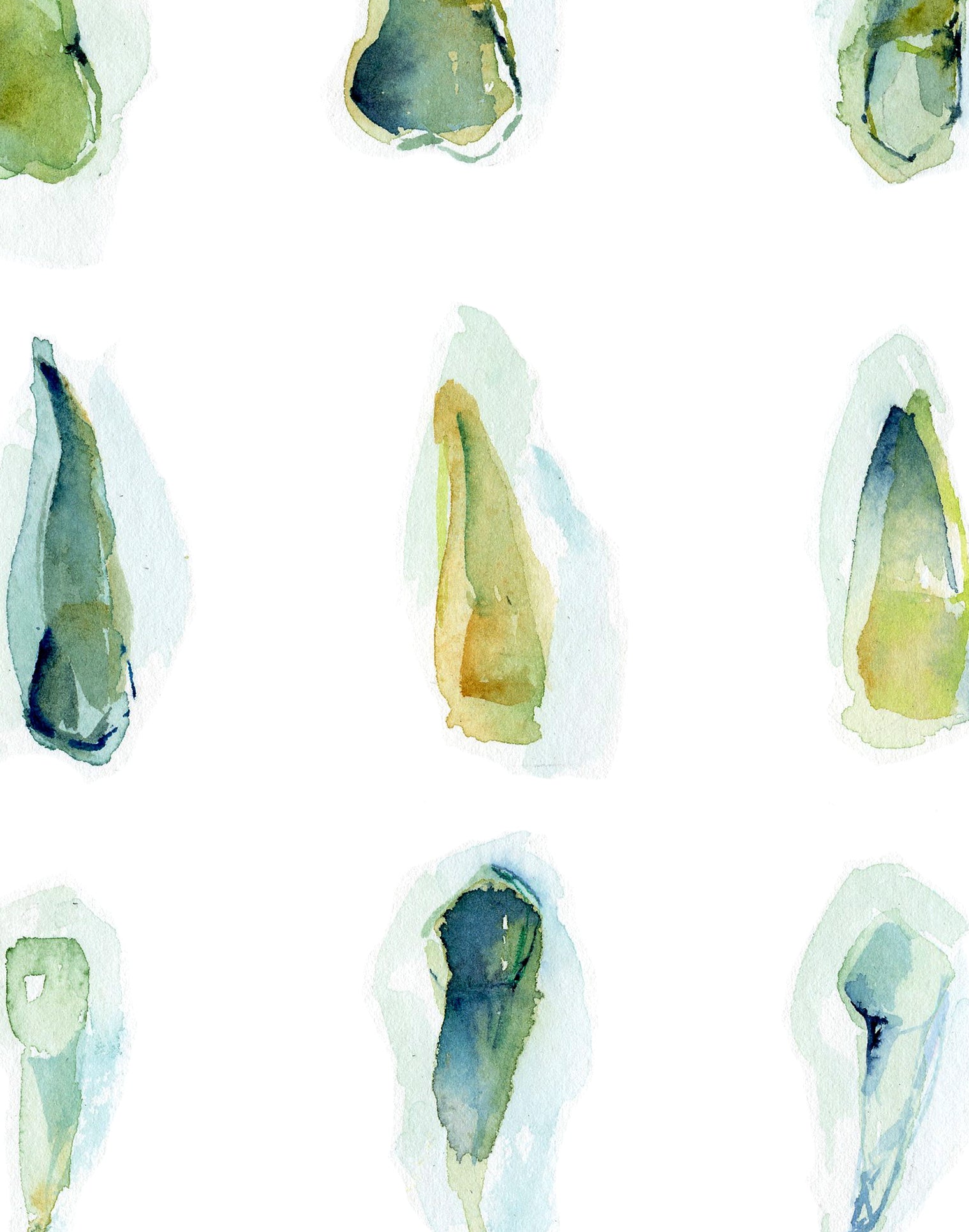 Sea Green Dental Watercolor Print Set