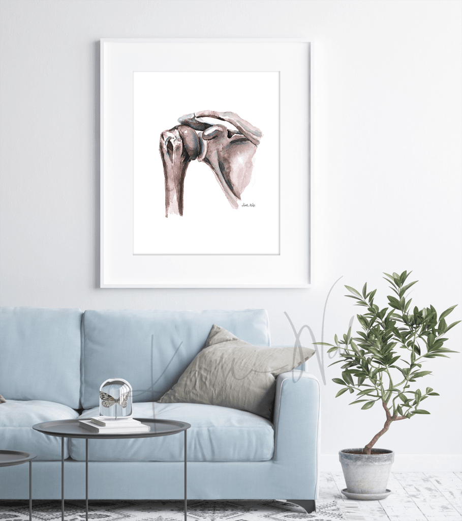 Shoulder Joint Anatomy Print Watercolor