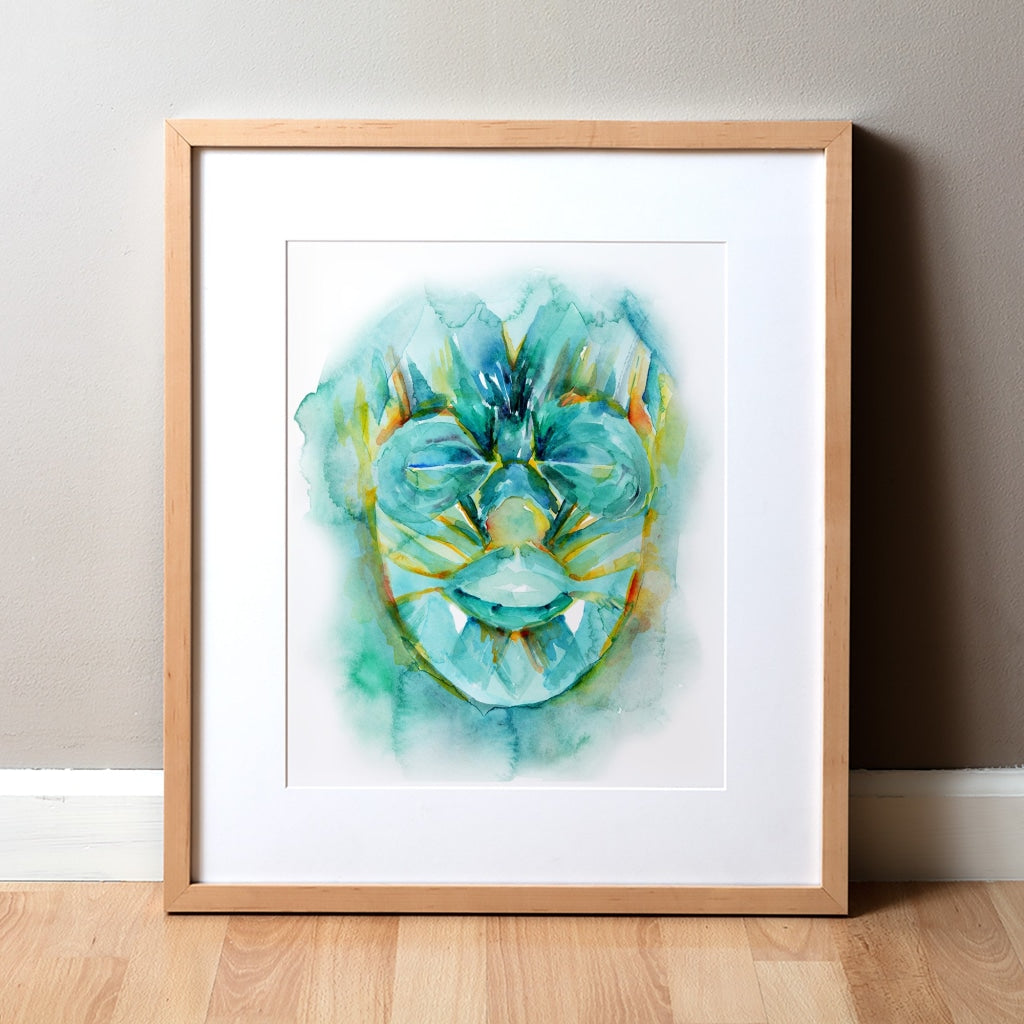 Facial Muscles Watercolor Print