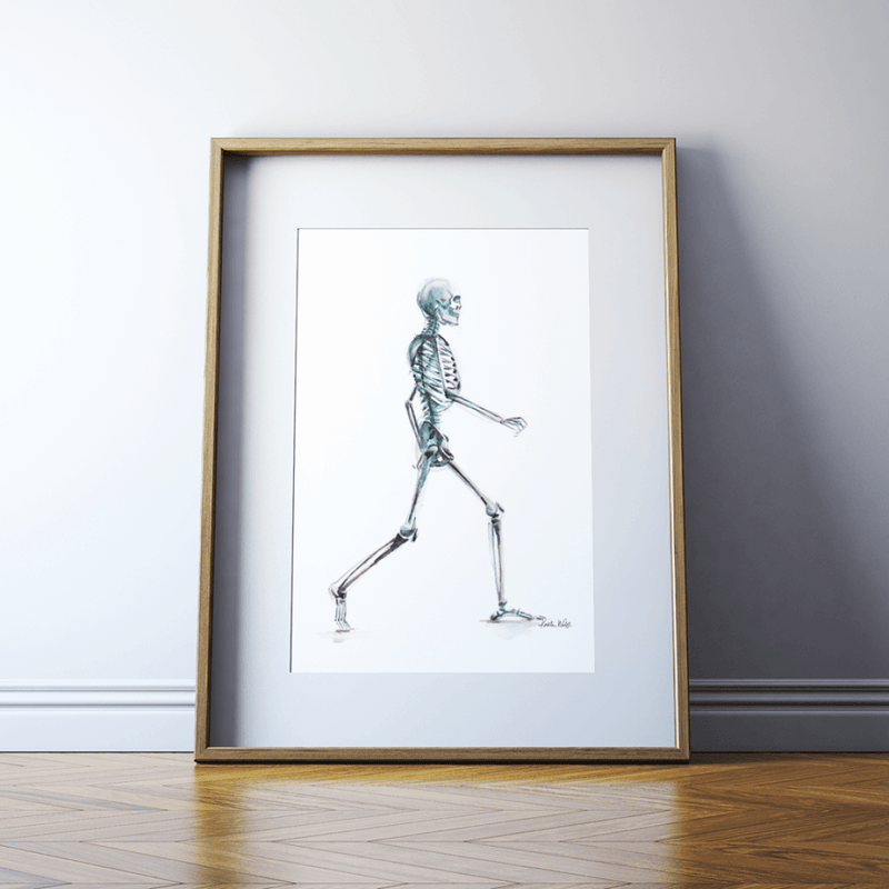 Skeletal System Print Watercolor- Full Body - Gift for Doctor- Gift for Nurse- Gift for medical Student- Anatomy Art- Bone Art