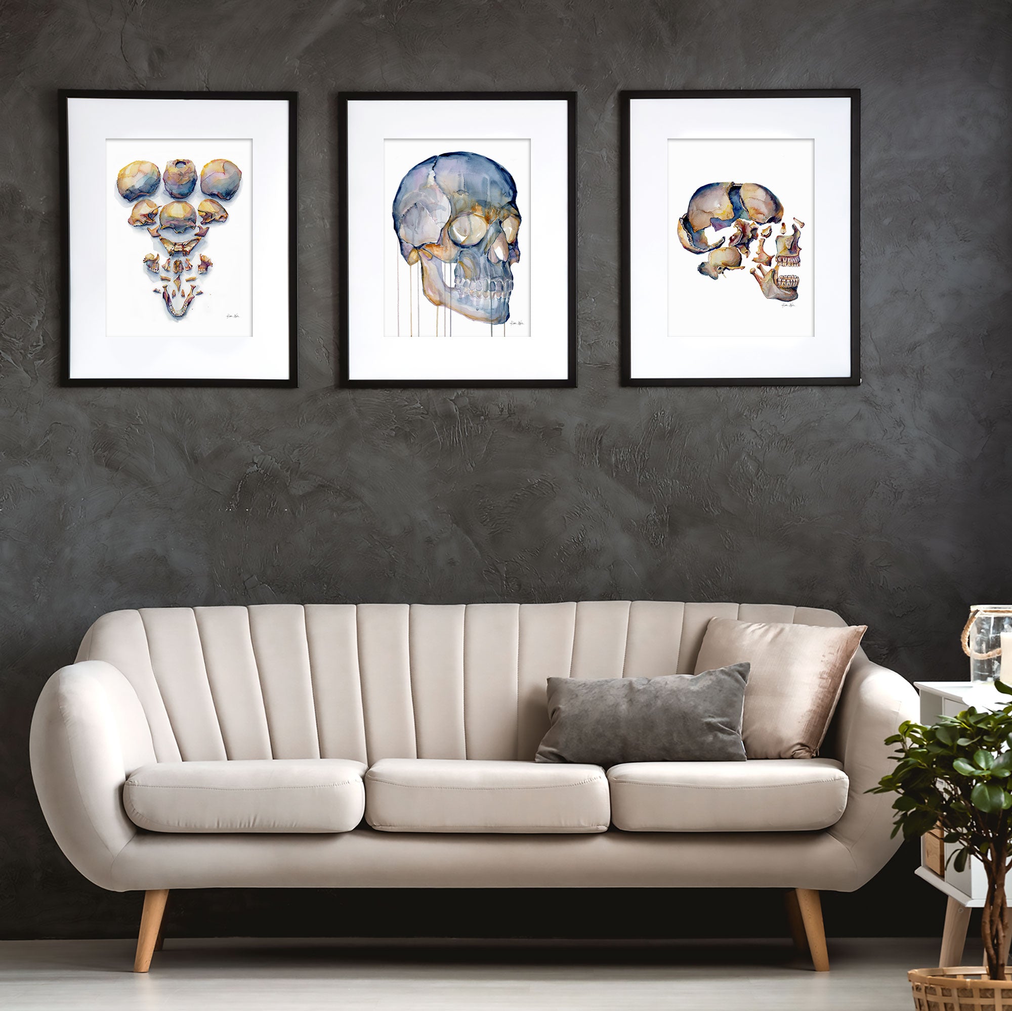 30x40 Color Cascade -   Skull wall art, Affordable wall art