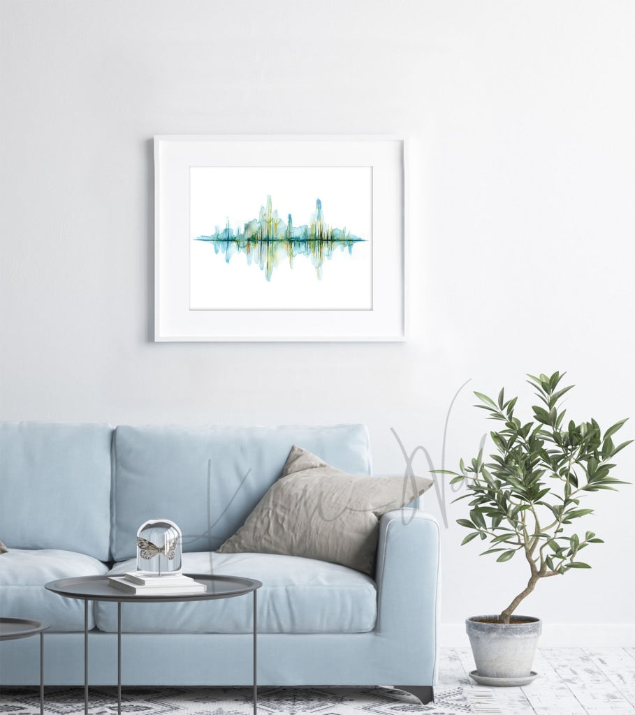 Sound Waves Print Watercolor