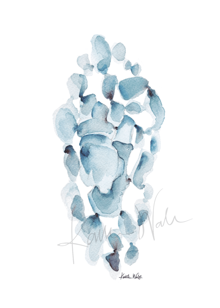Tarsal Bones In Blue Print Watercolor