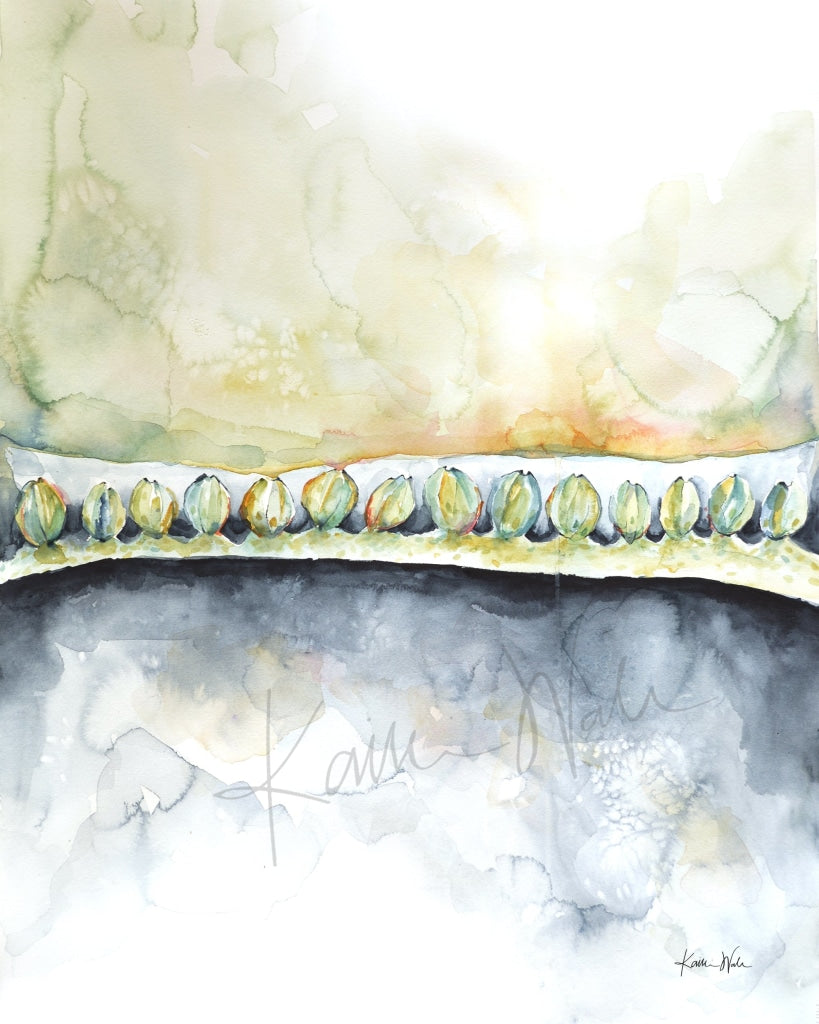 Taste Horizons - Five Senses Art Abstract Anatomy Watercolor Print