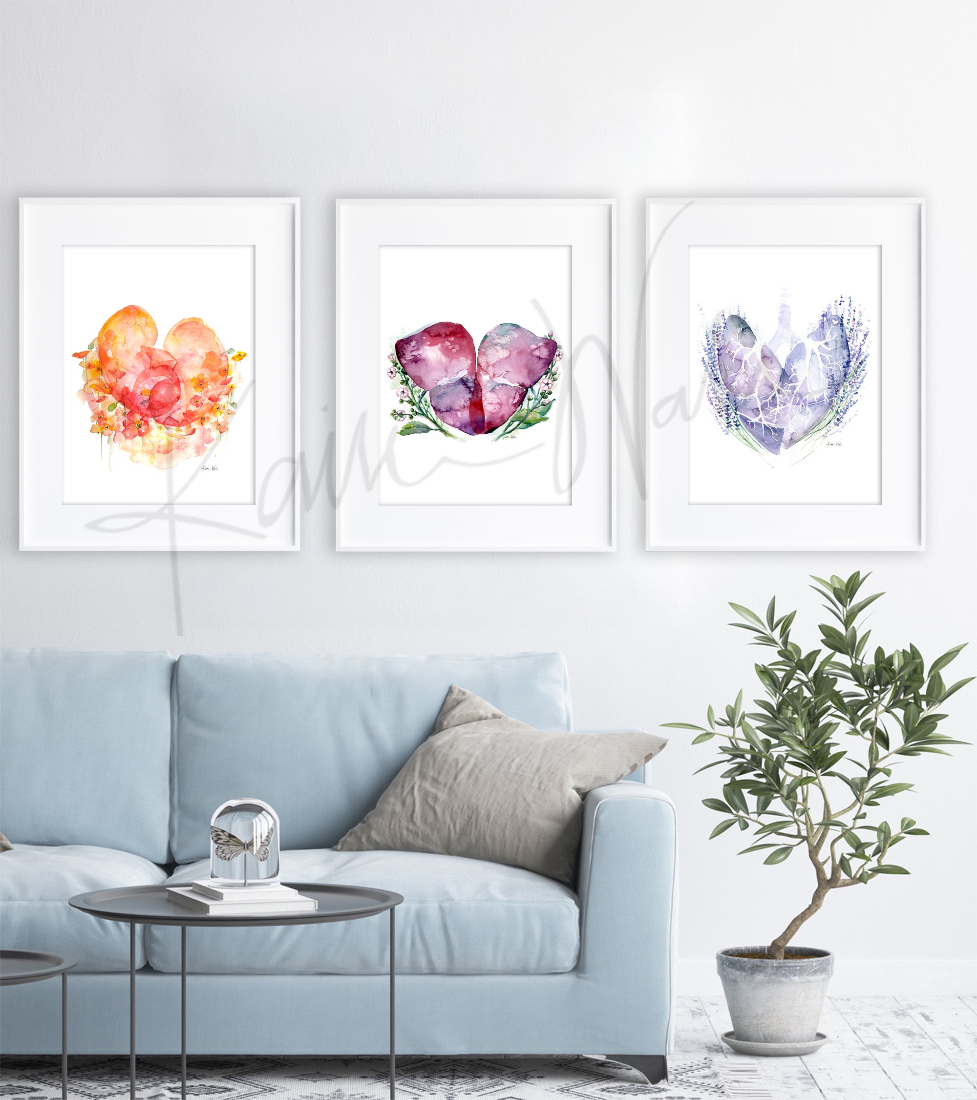 Organ Love Watercolor Print Set