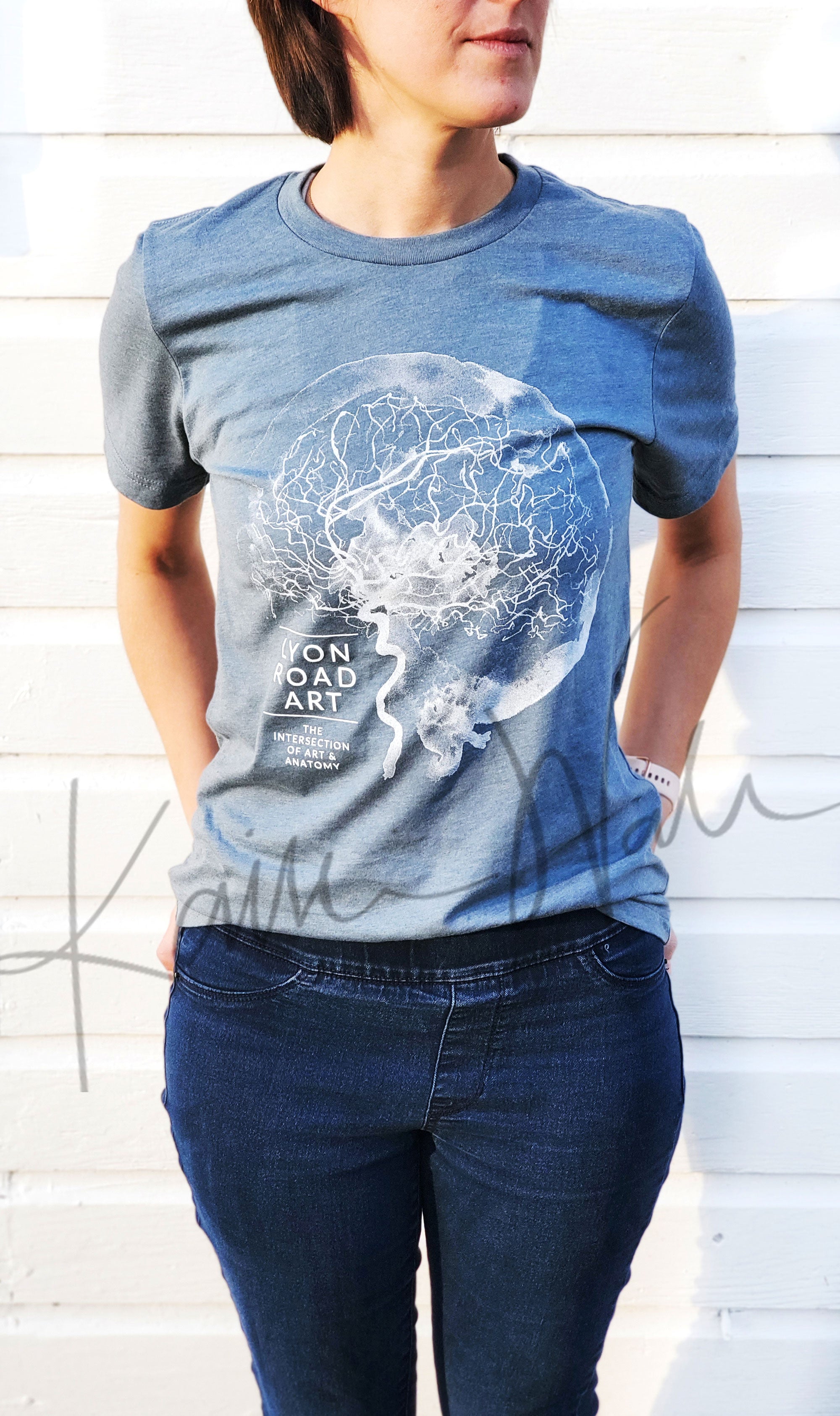 Blue Cerebral Angiography Watercolor T-Shirt