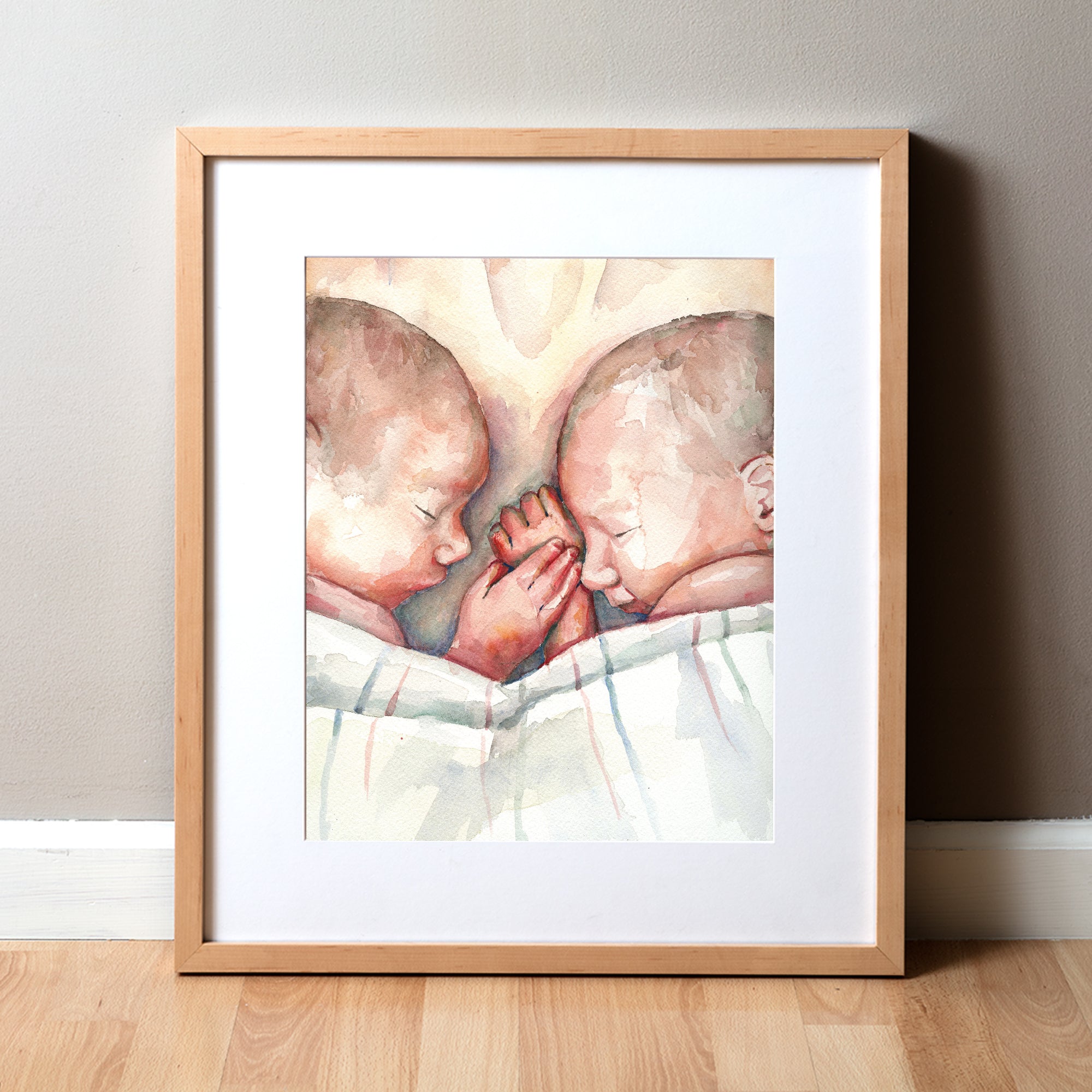 Twins Watercolor Print