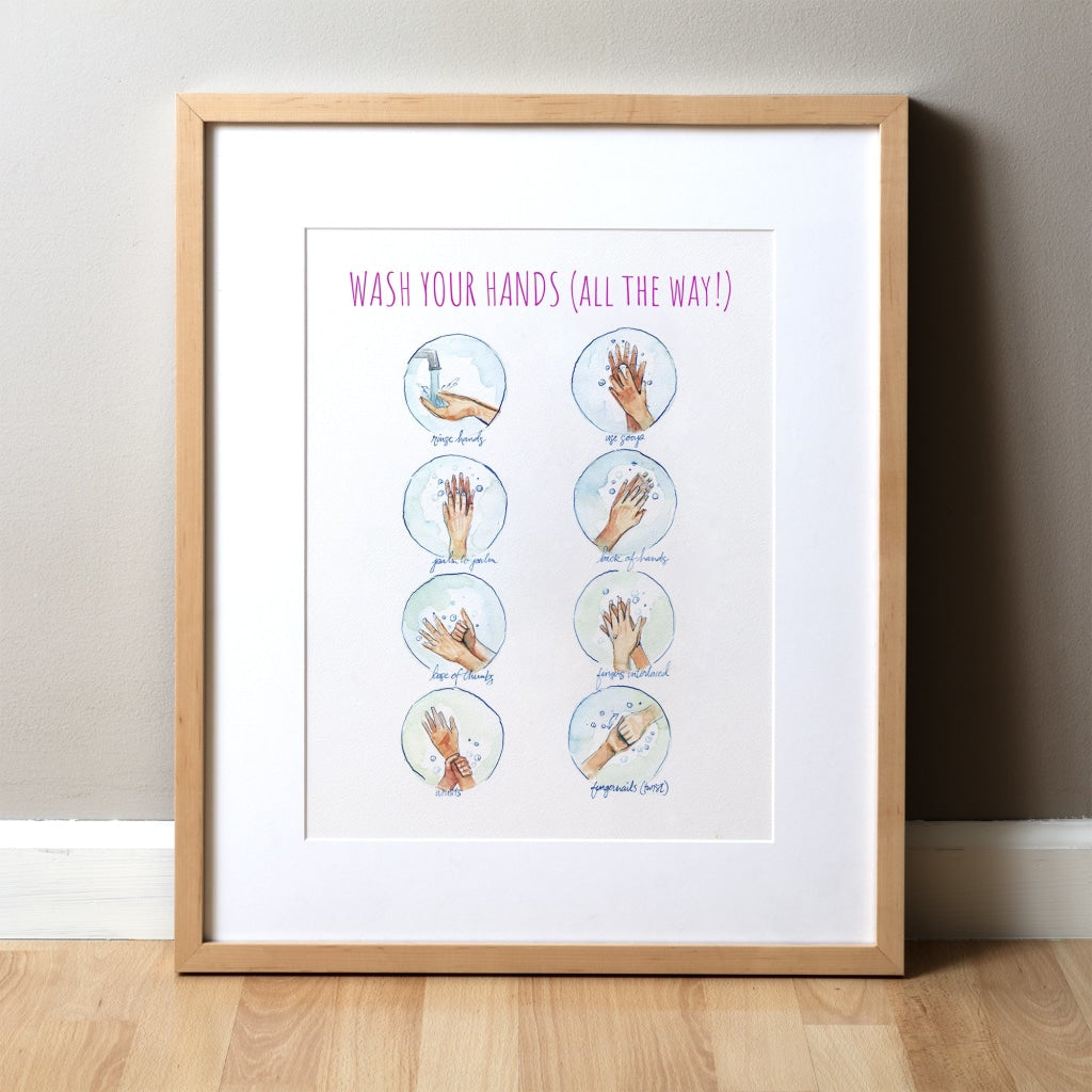 Wash Your Hands (All The Way) Poster Watercolor Print