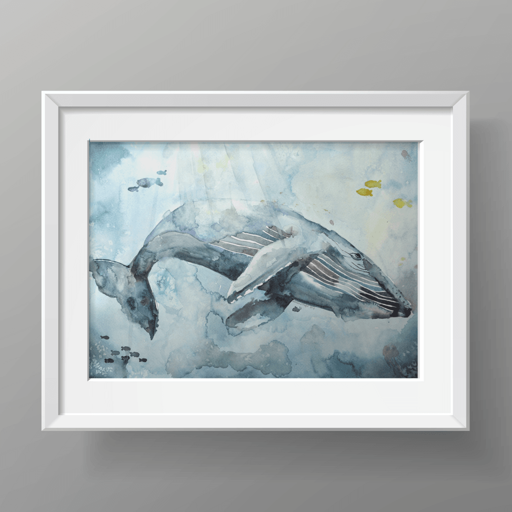 Whale Print Watercolor