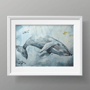 Whale Print Watercolor