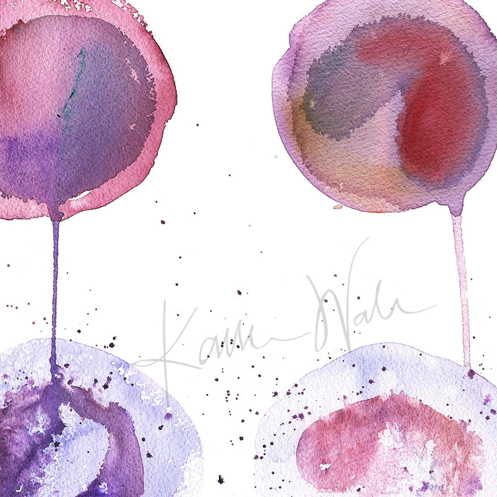 6 Blood Cells Watercolor Print