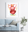 Female Pelvic Anatomy Stack Watercolor Print